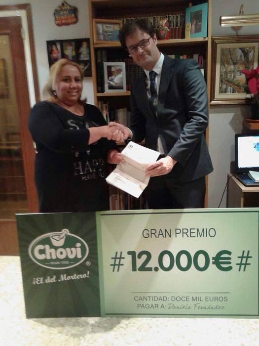 ganador premio 12000 euros de chovi