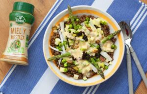 Ensalada de lentejas con vinagreta de miel y mostaza