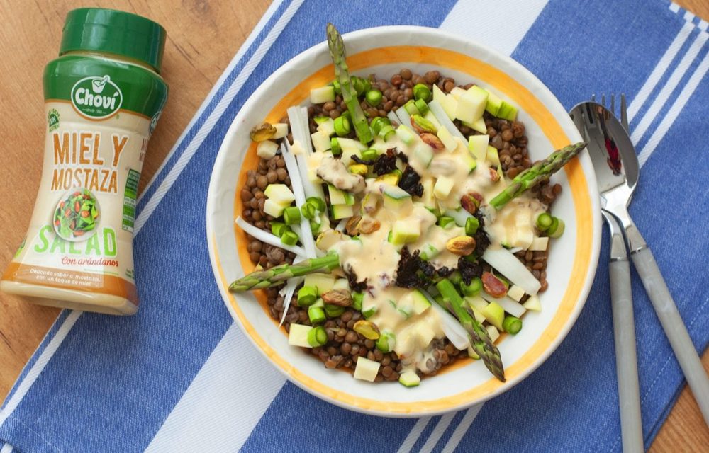 Ensalada de lentejas con miel y mostaza