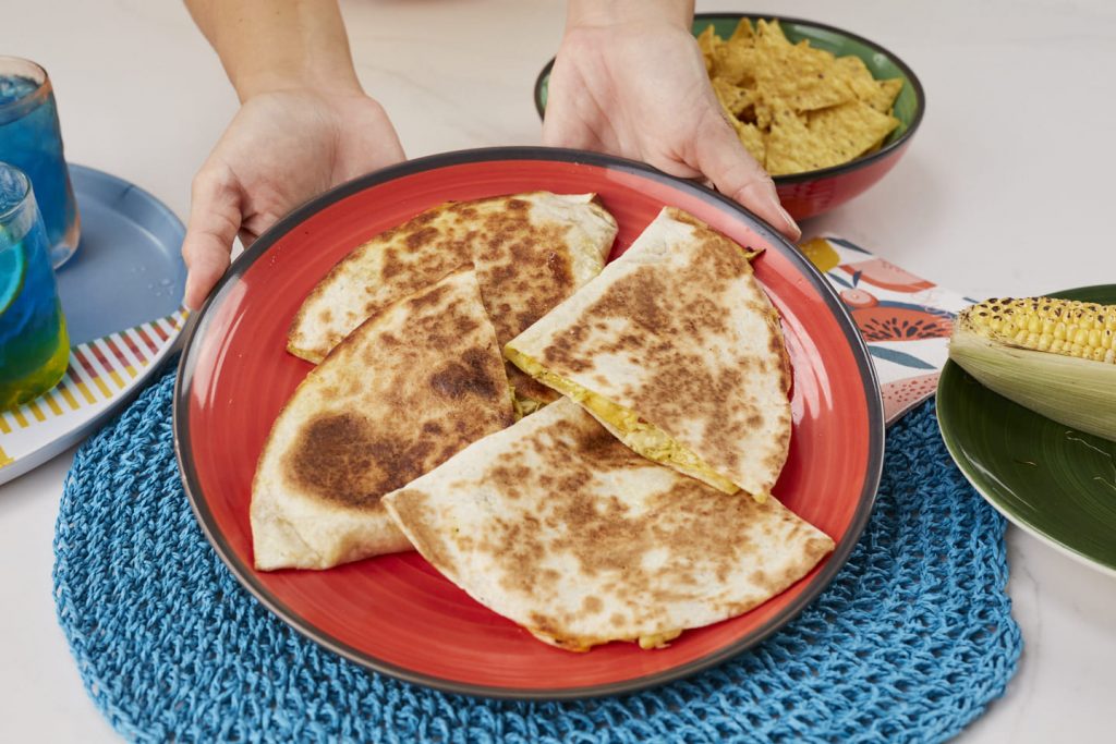 receta de chicken quesadilla con salsa kebab