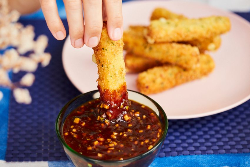 receta de fingers de queso con salsa barbacoa