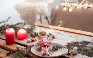 poner la mesa en Navidad