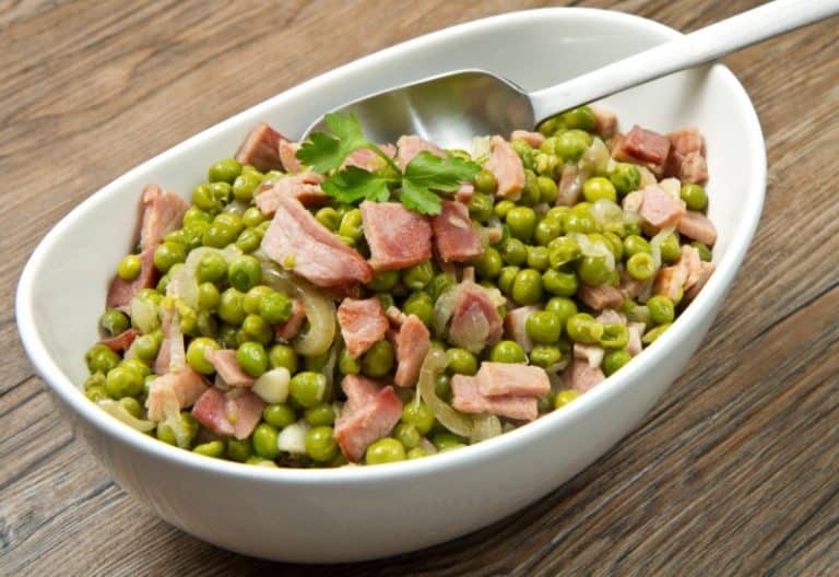 Receta de guisantes con jamon con un toque de alioli extrasuave Choví