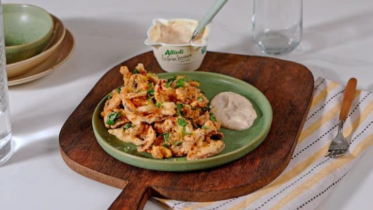 receta de setas fritas con alioli extra suave